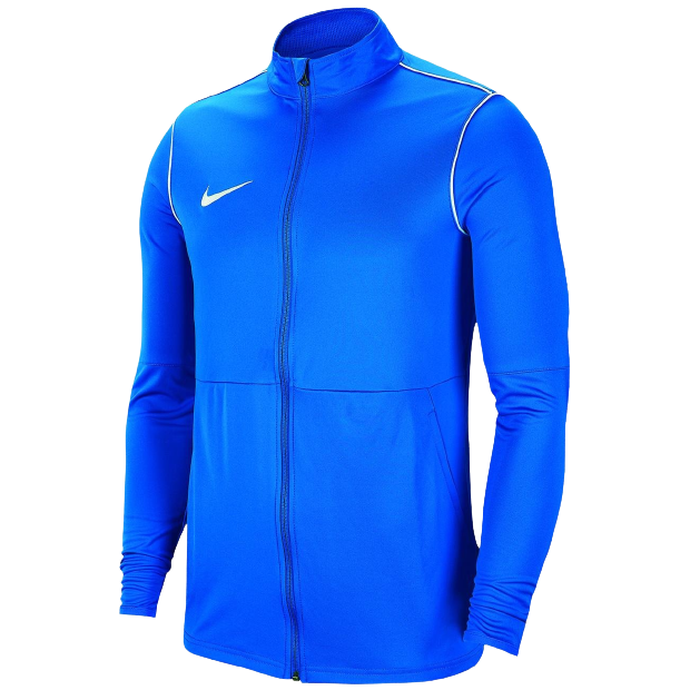 Front of zip tote bag with white canvas, black canvas straps and handle, and black zipper pulls.