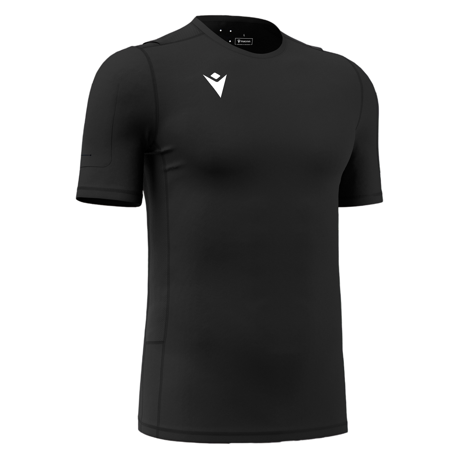 Front of zip tote bag with white canvas, black canvas straps and handle, and black zipper pulls.