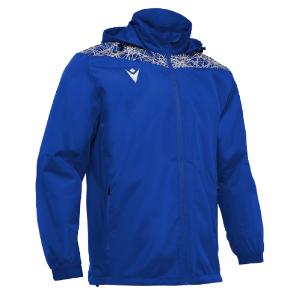 Front of zip tote bag with white canvas, black canvas straps and handle, and black zipper pulls.