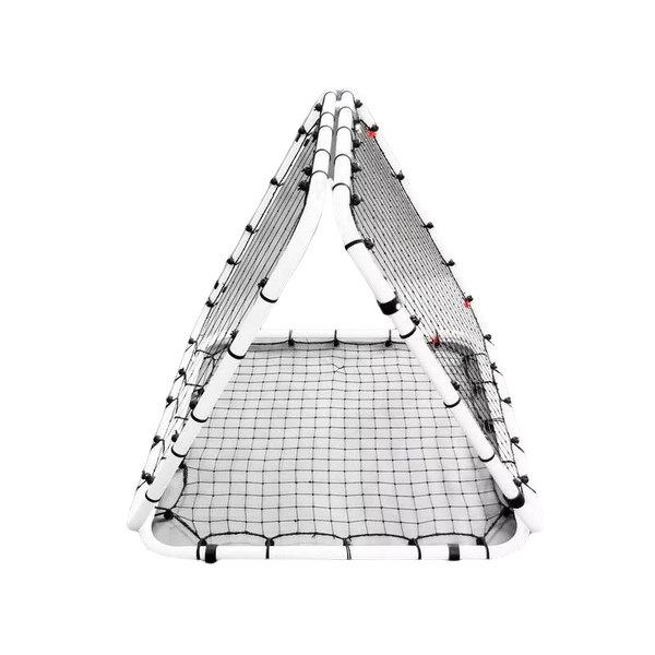Front of zip tote bag with white canvas, black canvas straps and handle, and black zipper pulls.