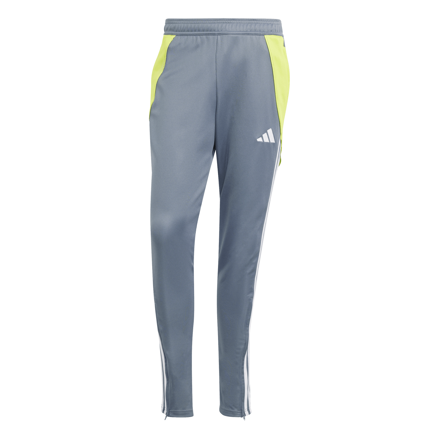 Front of zip tote bag with white canvas, black canvas straps and handle, and black zipper pulls.