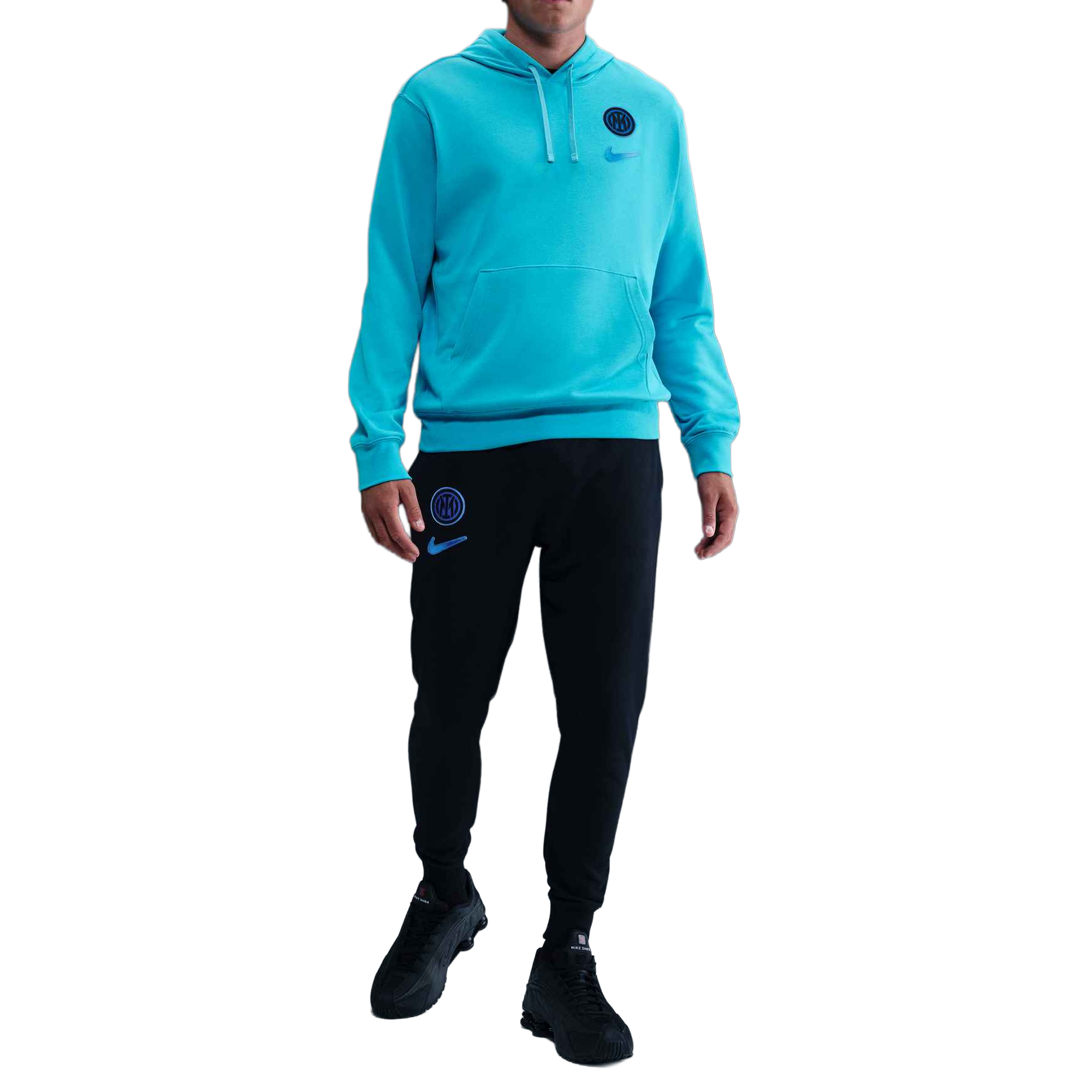 Front of zip tote bag with white canvas, black canvas straps and handle, and black zipper pulls.