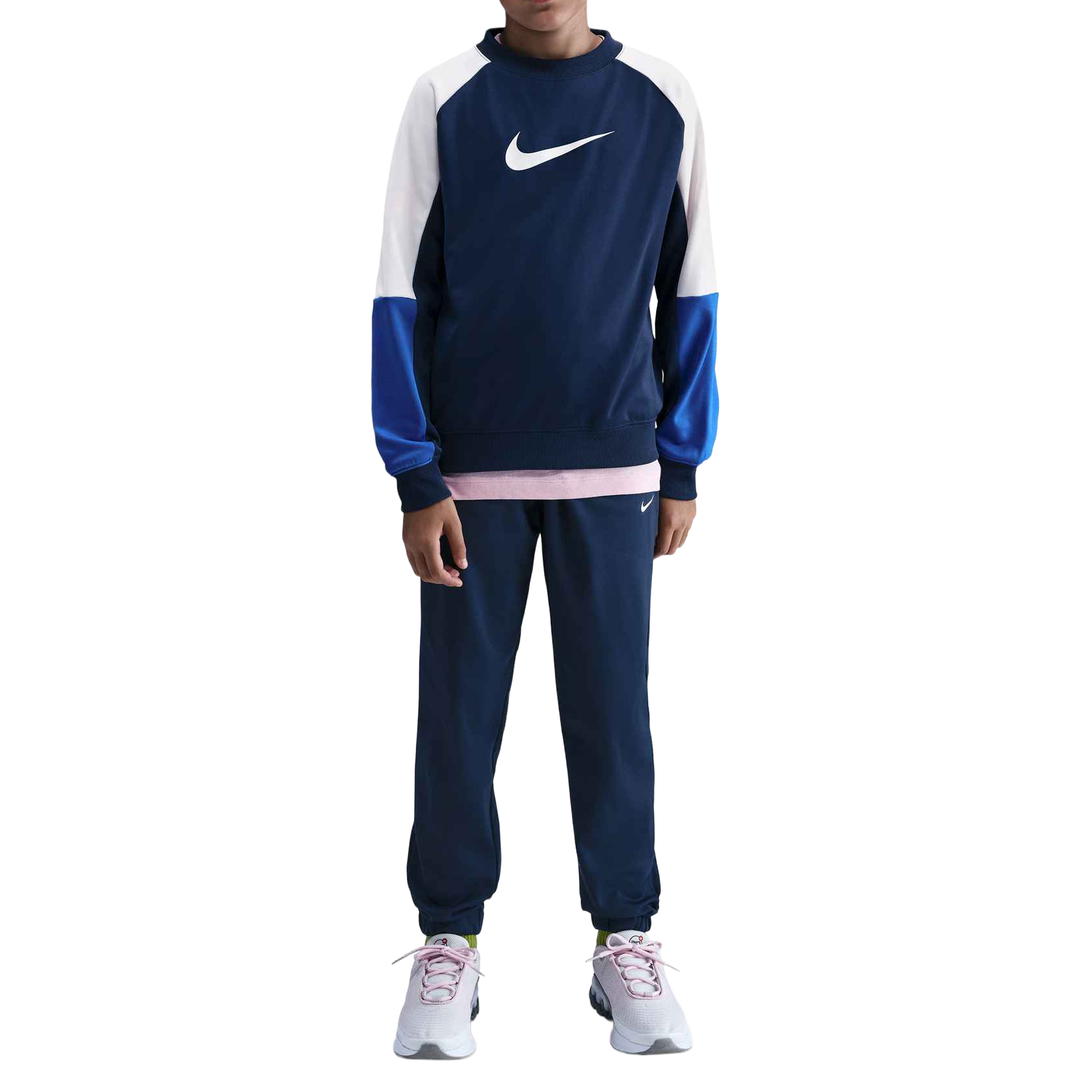 Front of zip tote bag with white canvas, black canvas straps and handle, and black zipper pulls.