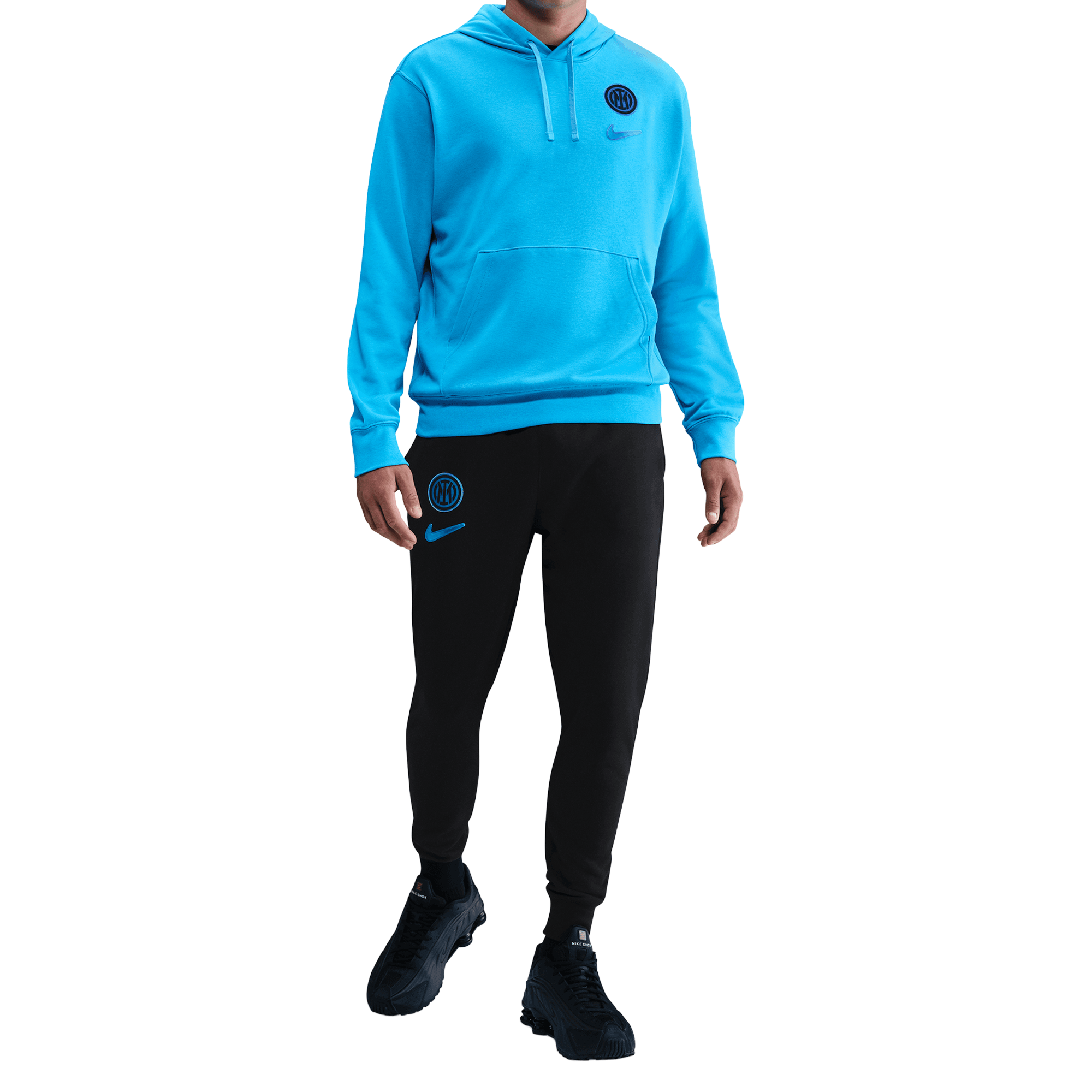 Front of zip tote bag with white canvas, black canvas straps and handle, and black zipper pulls.