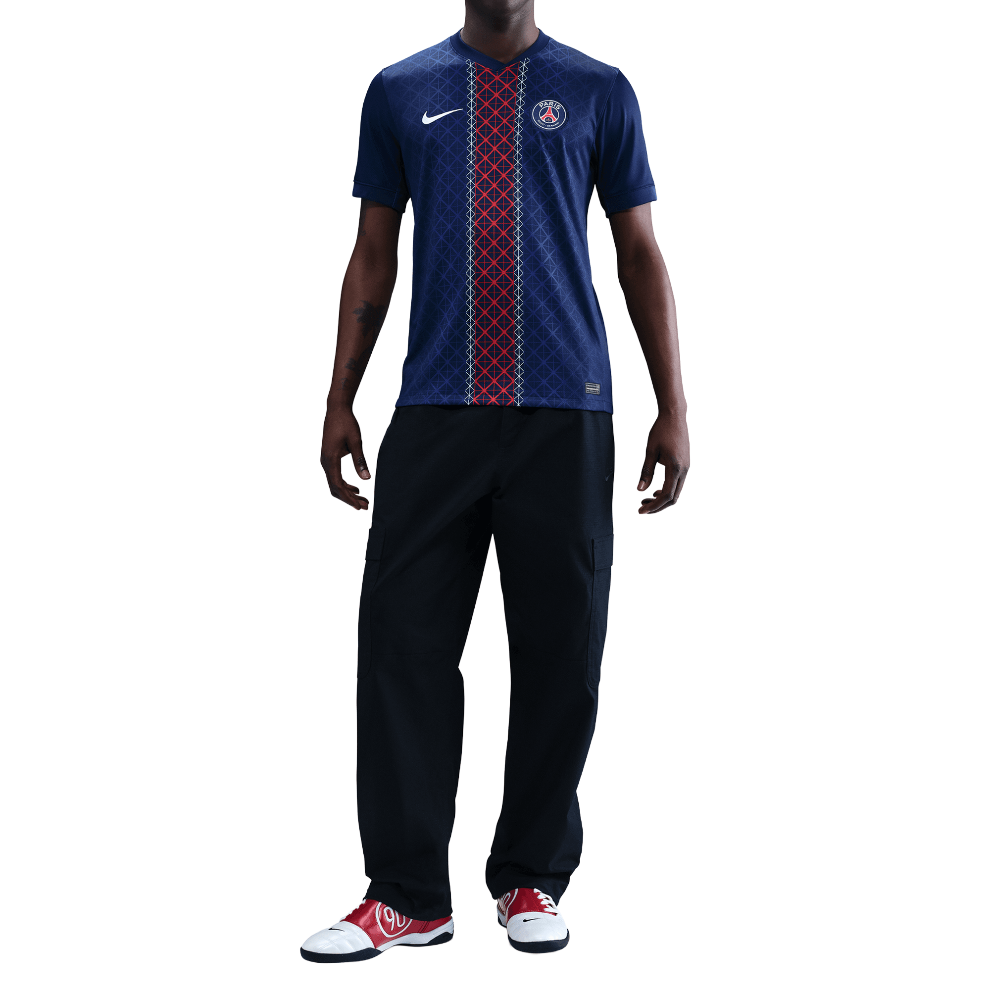 Front of zip tote bag with white canvas, black canvas straps and handle, and black zipper pulls.