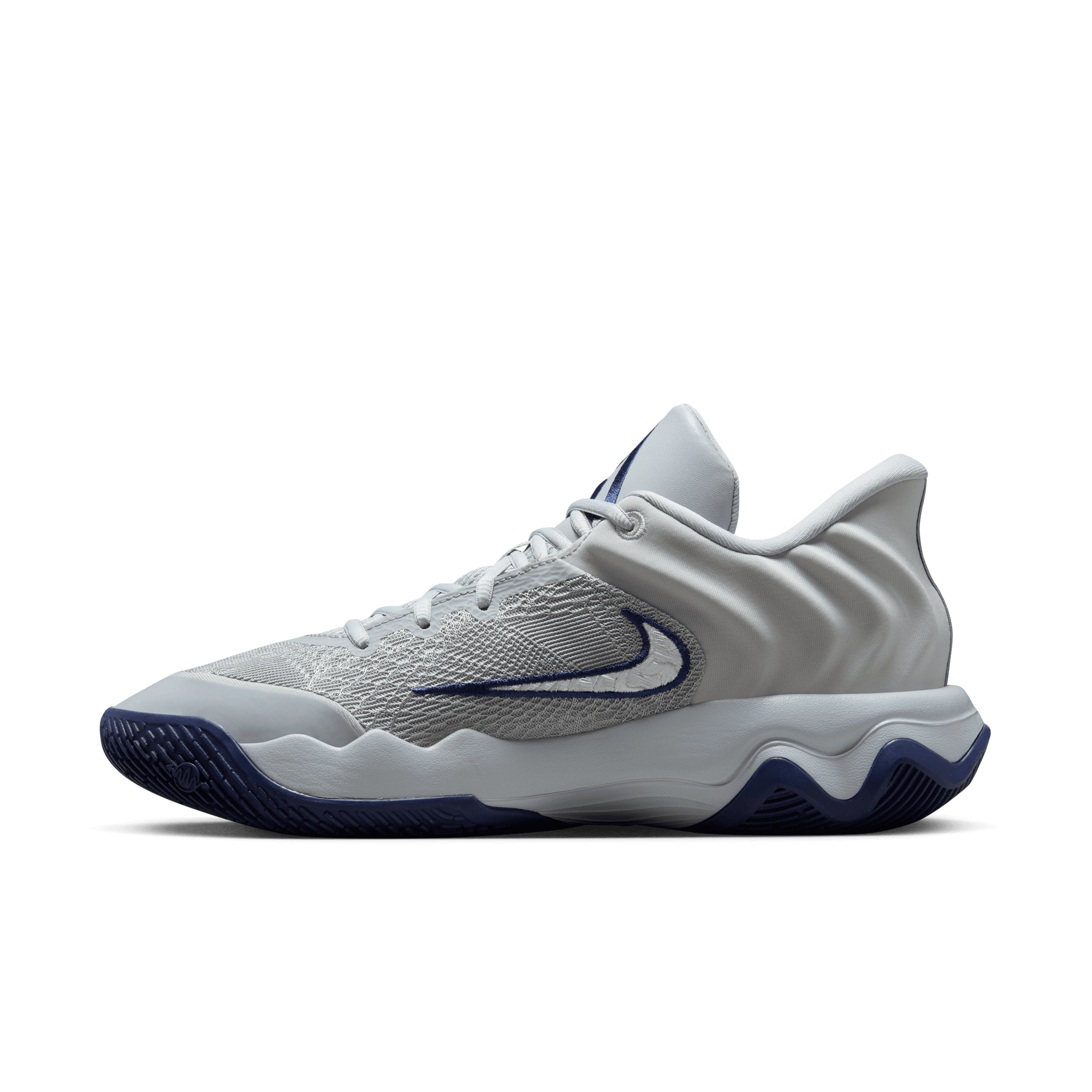 Front of zip tote bag with white canvas, black canvas straps and handle, and black zipper pulls.