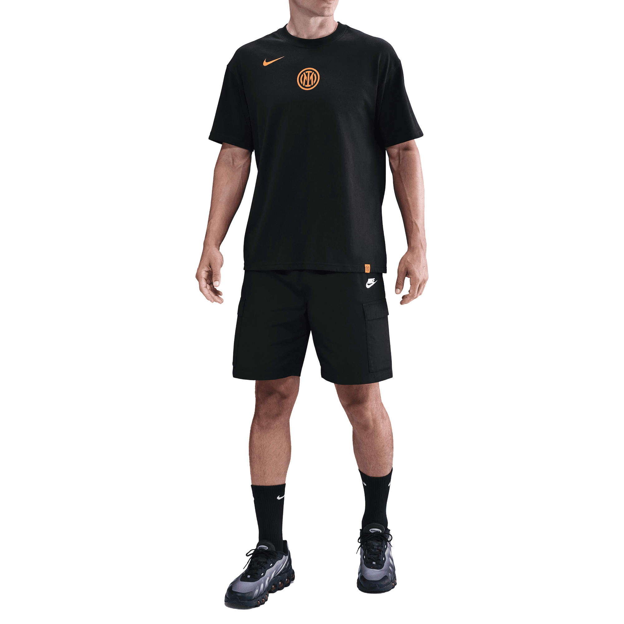 Front of zip tote bag with white canvas, black canvas straps and handle, and black zipper pulls.