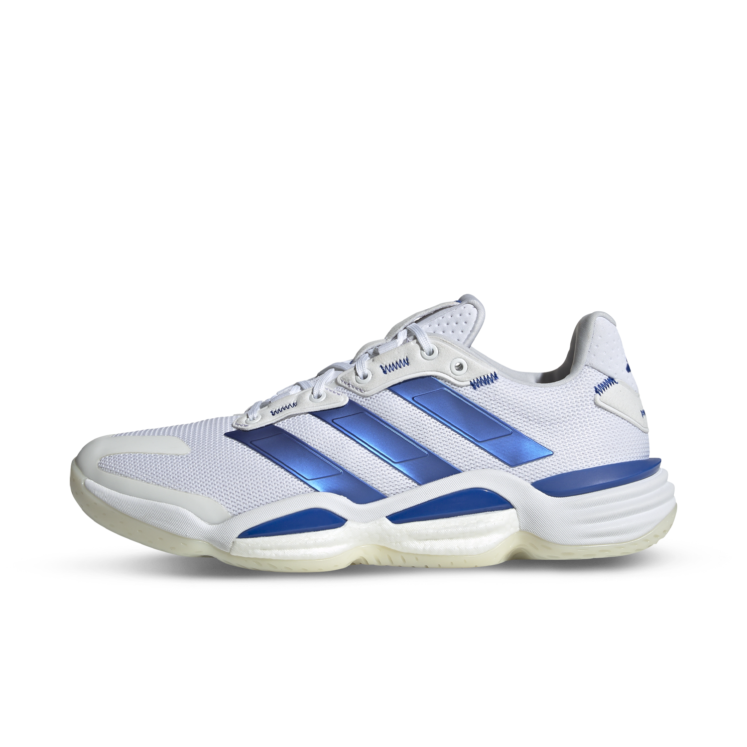 Front of zip tote bag with white canvas, black canvas straps and handle, and black zipper pulls.