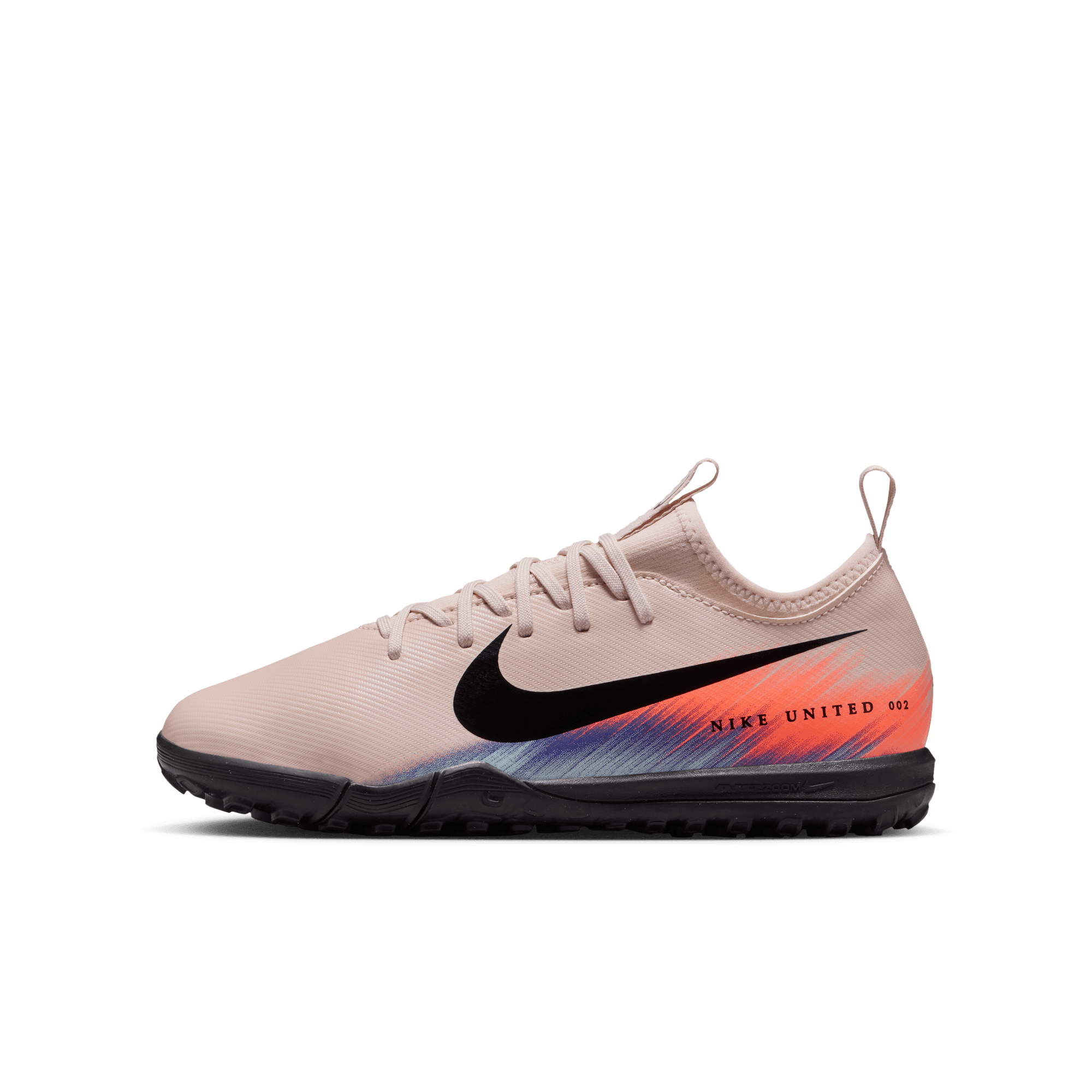 Front of zip tote bag with white canvas, black canvas straps and handle, and black zipper pulls.