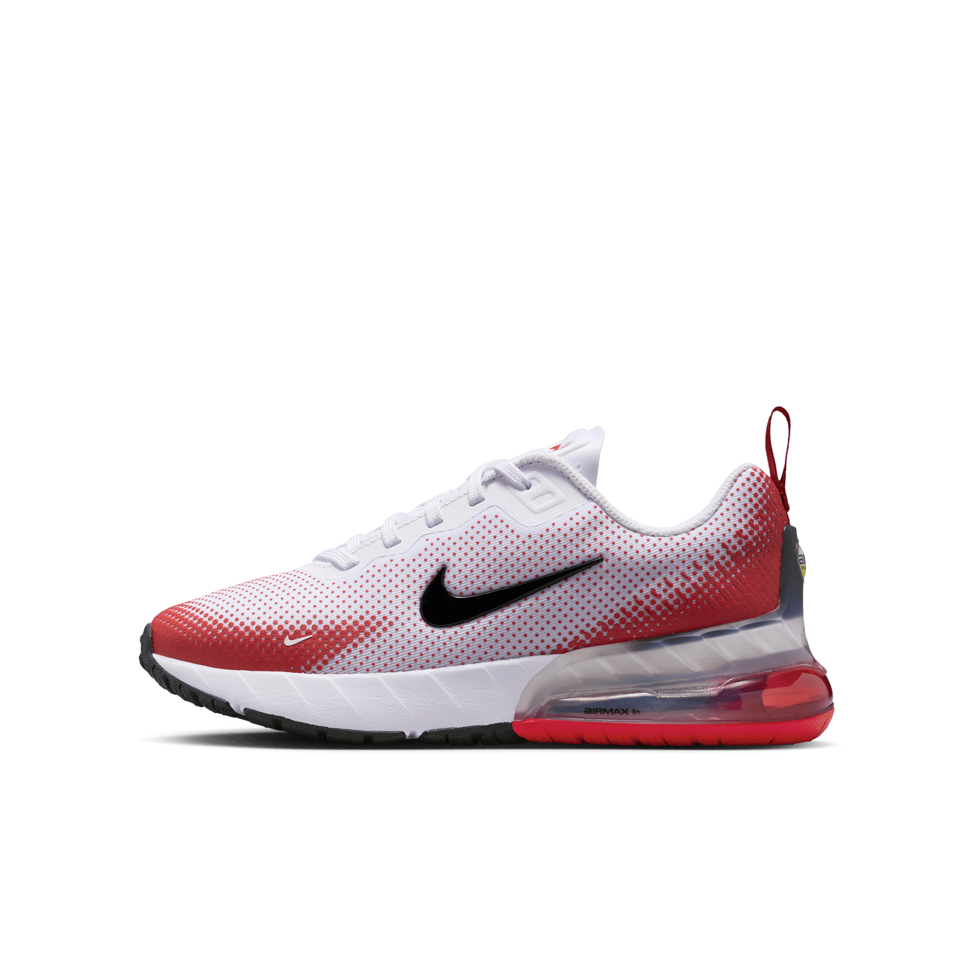 Front of zip tote bag with white canvas, black canvas straps and handle, and black zipper pulls.