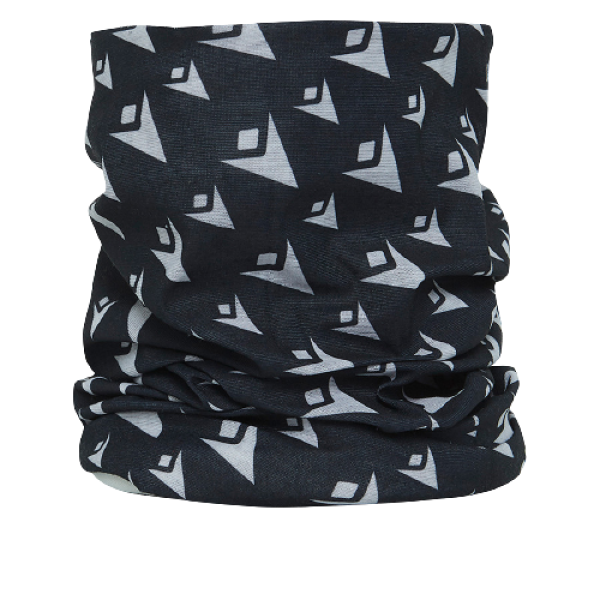Front of zip tote bag with white canvas, black canvas straps and handle, and black zipper pulls.