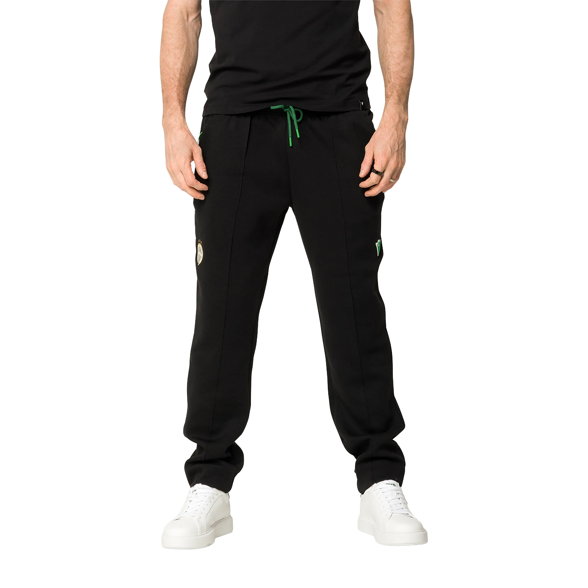 Front of zip tote bag with white canvas, black canvas straps and handle, and black zipper pulls.