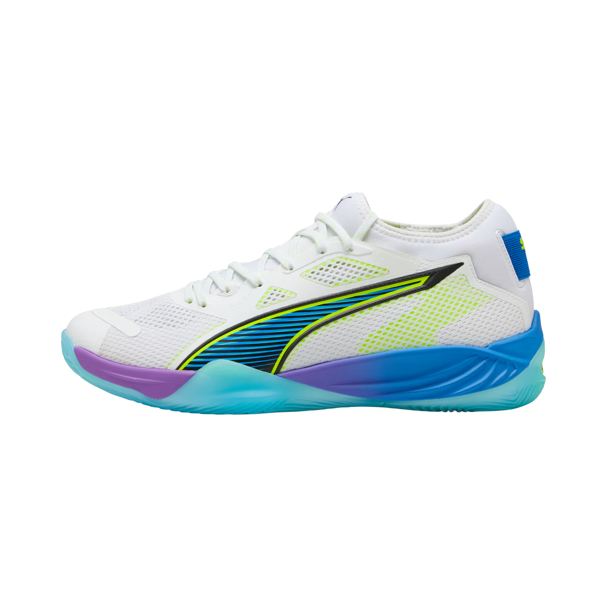 Front of zip tote bag with white canvas, black canvas straps and handle, and black zipper pulls.